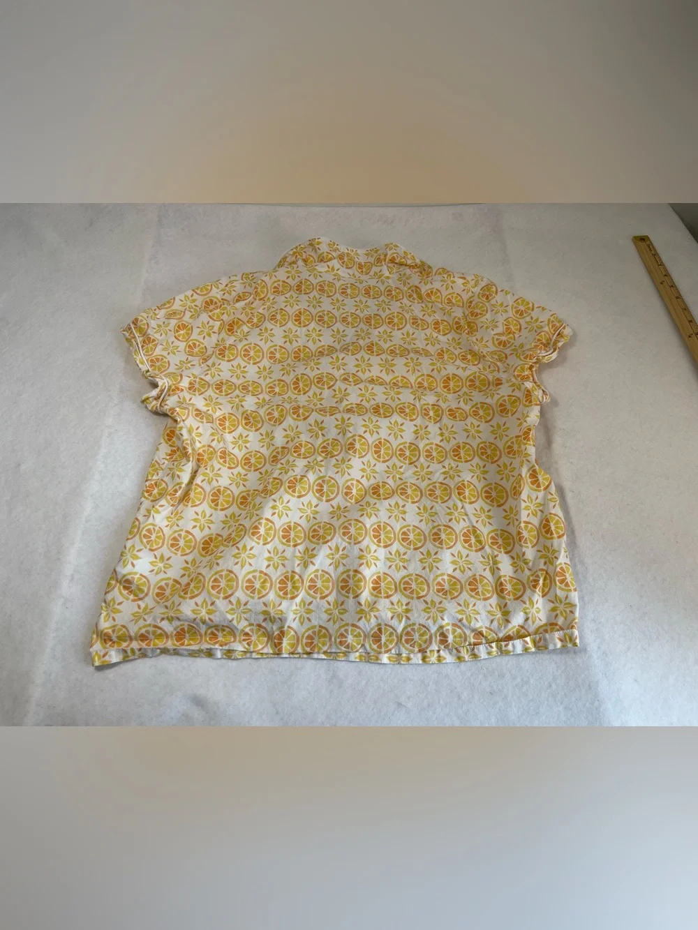 J.Crew Women’s XL Citrus Orange Print Cotton Pajama Top Button Front
